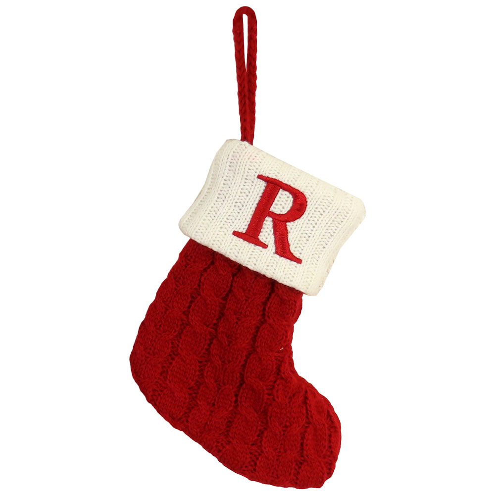 Yahoo! Yahoo!ショッピング(ヤフー ショッピング)イニシャル ソックス （R） Initial Socks クリスマス 飾り 靴下 吊り下げ ニット サンタ 装飾 インテリア ツリー プレゼント 【メール便OK】