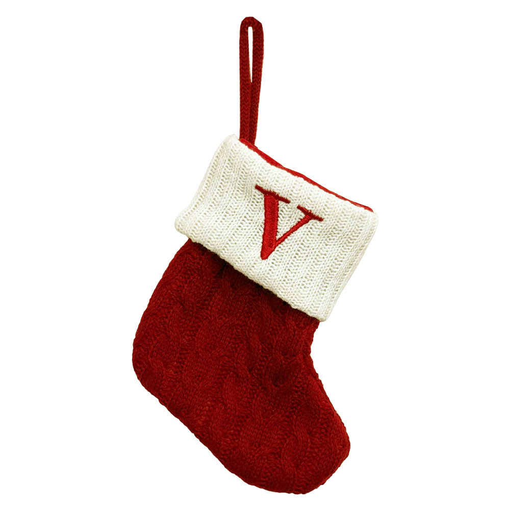 イニシャル ソックス 【全17種】 クリスマス 飾り 靴下 吊り下げ