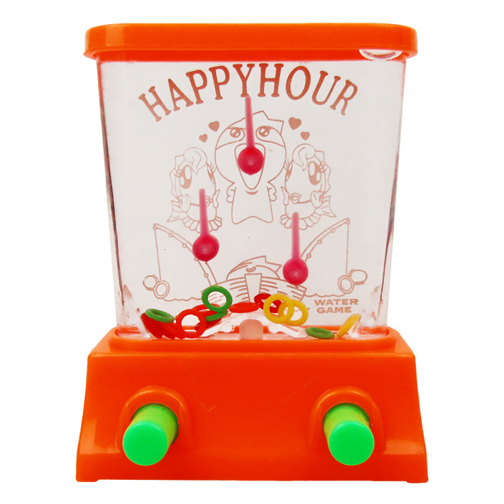 ミニ ウォーター リング ゲーム (オレンジ) おもちゃ レトロ 懐かし 玩具 コンパクト 持ち運び 輪投げ