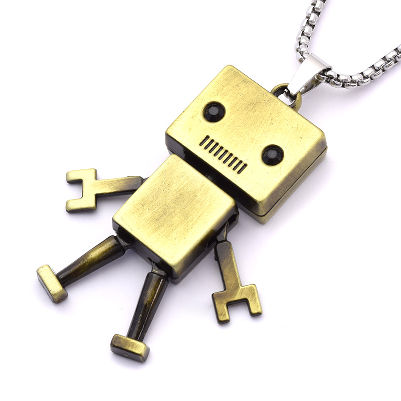 ネックレス かわいいロボット チェーン シルバー ゴールド ペンダント
