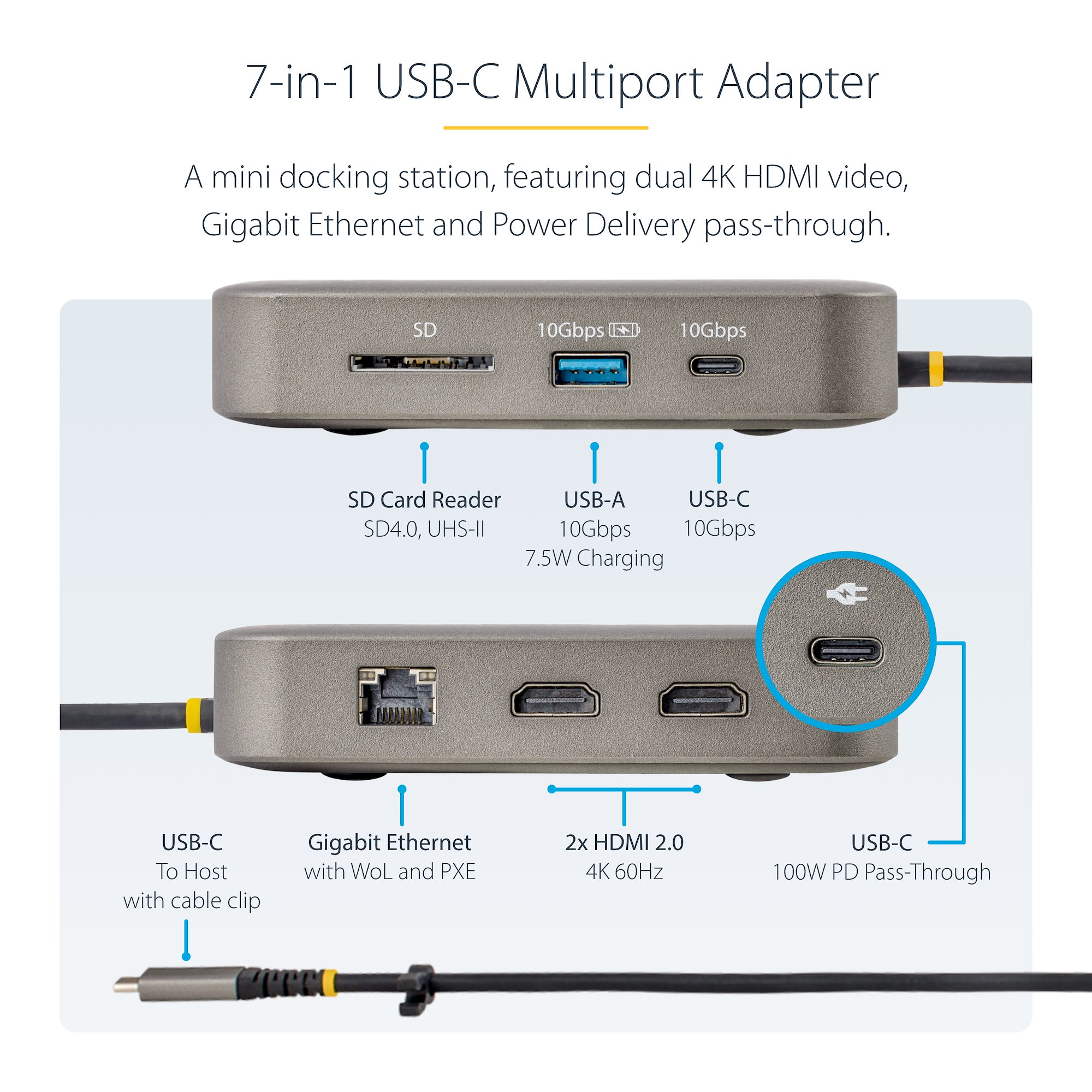 USB ハブ タイプC デュアルモニター 4K60Hz HDMI 2.0 USB-C PD 10Gbps