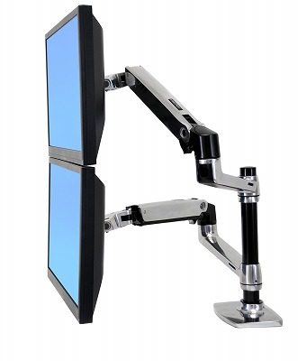 iiyama モニター & ergotron モニターアーム モニターアーム 2画面 エルゴトロン ERGOTRON LX デスクマウント