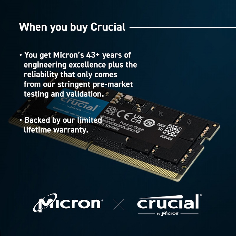 メーカー保証付き】 Crucial 64GB Kit(2x32GB)DDR5-5600 SODIMM CL46