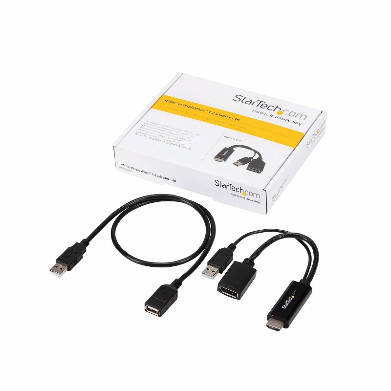 HDMI - DisplayPort変換アダプタ USBバスパワー対応 4K解像度 入力