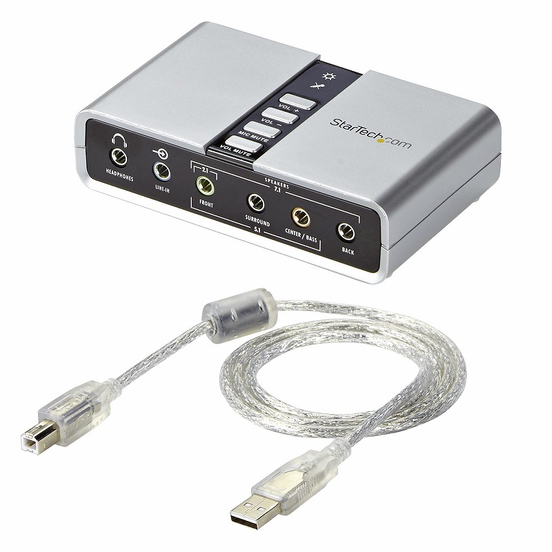 7.1ch対応USB接続外付けサウンドカード USB-DACヘッドホンアンプ USB