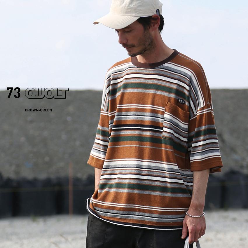 30%OFF クオルト quolt ブランド BORDER KNIT 5部袖ニット