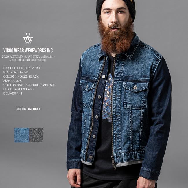 50%OFF セール ヴァルゴ VIRGO wearworks バルゴ DISSOLUTION DENIM JKT デニムジャケット アウター-