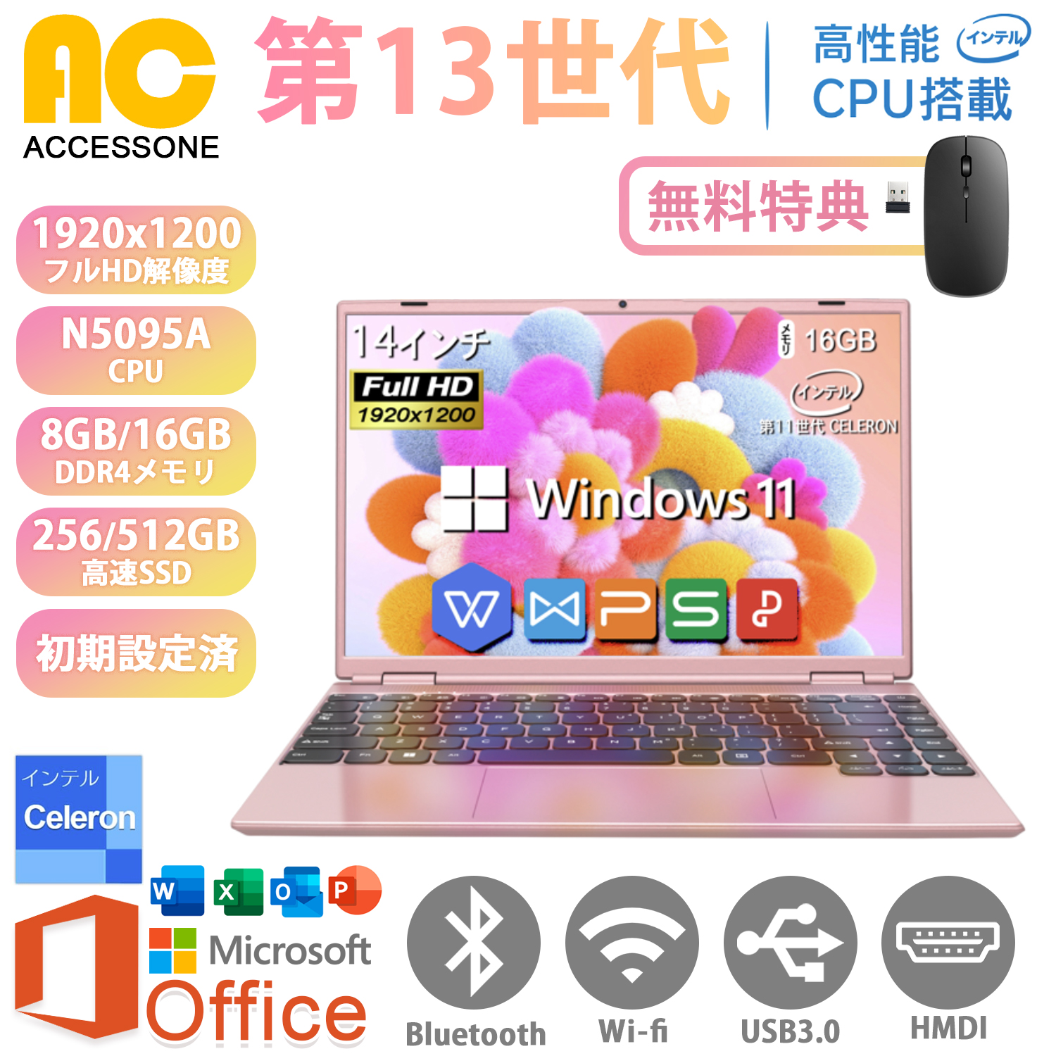 インテル 新品 2025新モデル FHDノートパソコン14インチ Win11