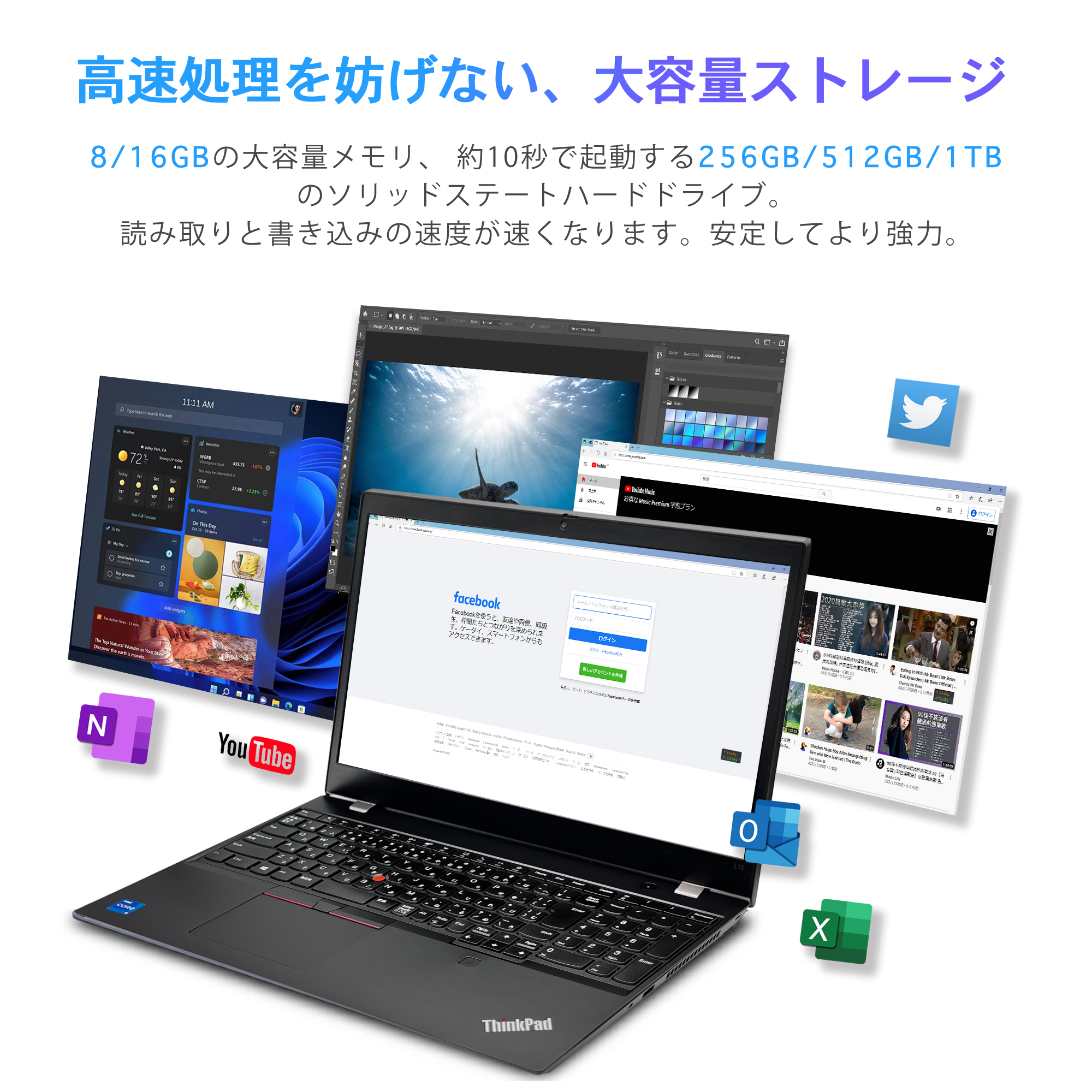 中古ノートパソコン LenovoThinkPad L15 第11世代 Core i5 15.6インチ 新品メモリー 8GB 16GB SSD  512GB 1TB USB3.0 無線LAN搭載 WPS office Win11 : l15-i511 : Access One  Yahoo!ショッピング店 - 通販 - Yahoo!ショッピング