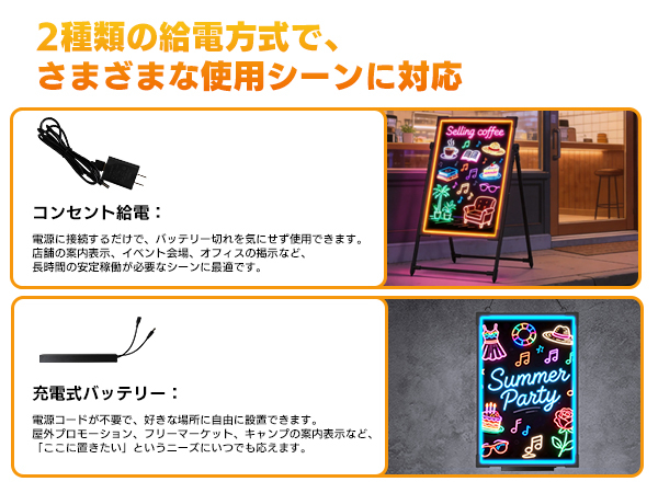 LEDポスタースタンド A1対応 電飾看板 LED看板 約5500Lux 高輝度 48W ポスターパネル 差し替え式 強化ガラス 折りたたみ 店舗用 立て看板 店頭看板 |  | 10