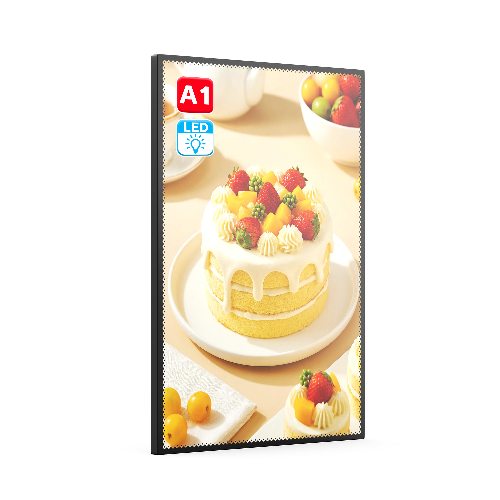 LED看板 壁掛け A1 ポスターフレーム ガラスパネル 光る 飲食店 看板 ライトパネル メニュー 店舗用 爆買 | VETESA | 01