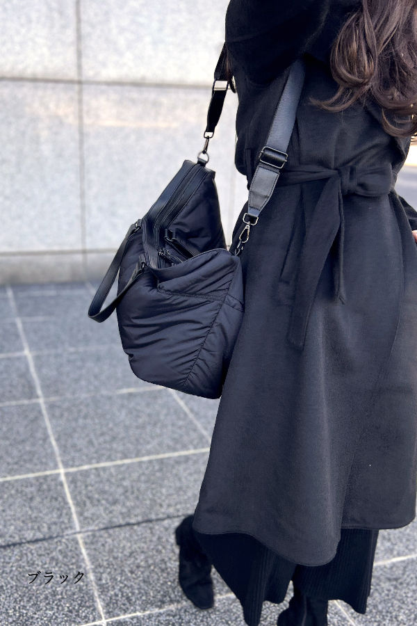 ナイロン キルティング バッグ ボストンバッグ ショルダー 軽量