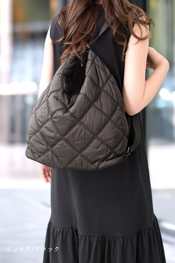 【動画あり】ナイロン ショルダーバッグ リュック 2way 軽量 レディース キルティングナイロン 大人 ナイロンリュック 斜め掛け |  | 17