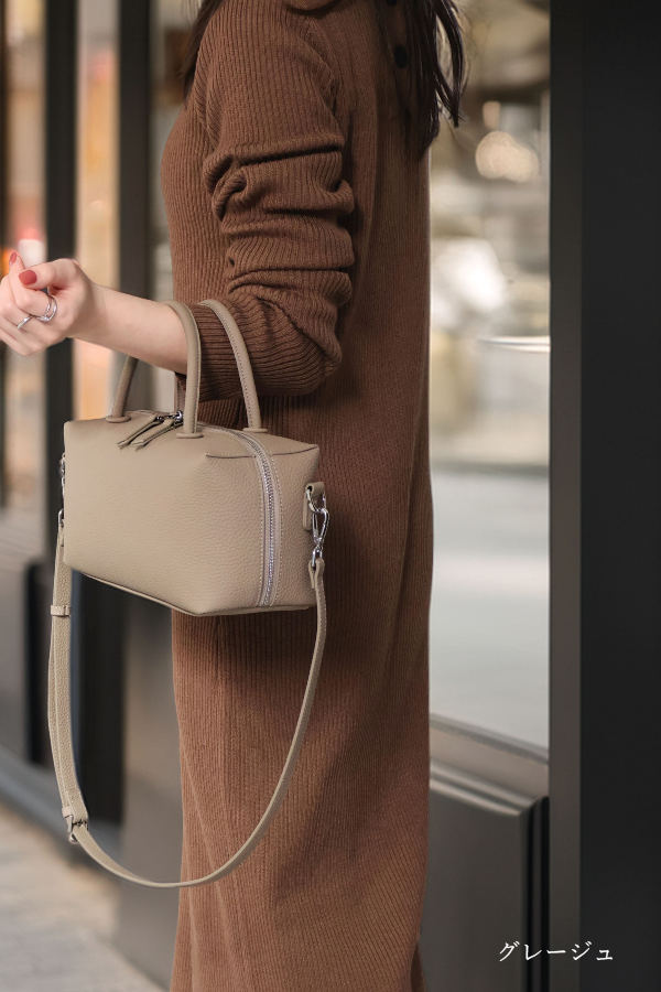 本革 ボストンバッグ 横長 ショルダーバッグ レディース 2way 斜めがけ