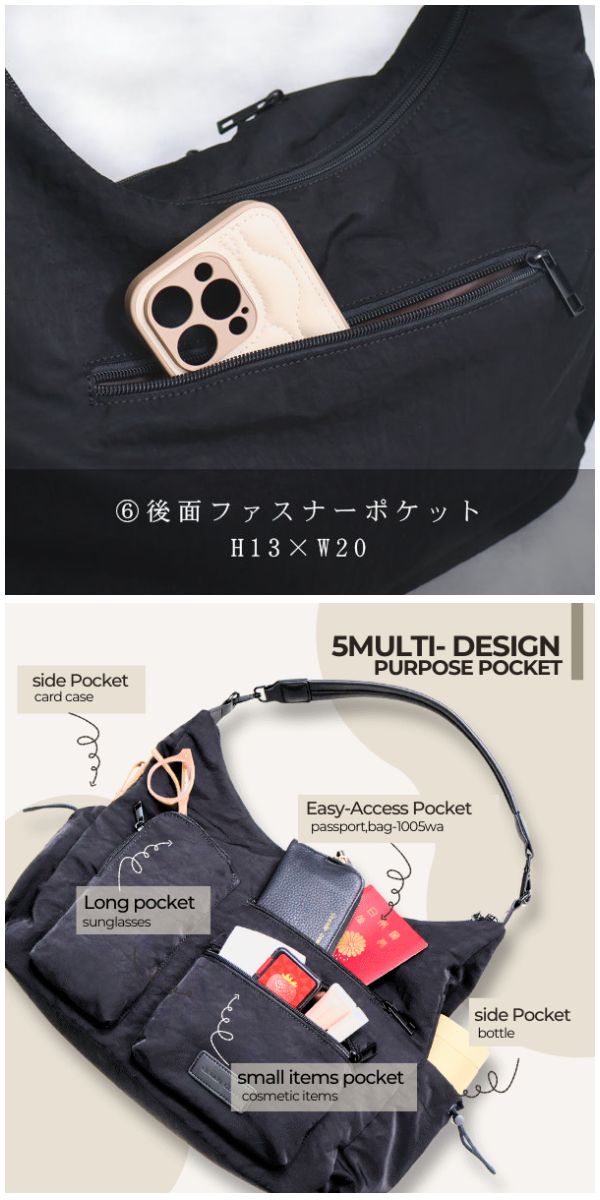 しょくぱん　様　ショルダーバッグ　リンダ　2way 斜め掛け可　A4可　革　黒 動画あり】ショルダーバッグ 斜めがけ 大人 軽量 a4 レディース 斜め