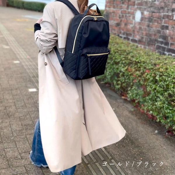 ALENCY アレンシー ブラック キルティングリュック マザーズバック 完売品 キルティングリュック（バックパック/リュック）｜antiqua