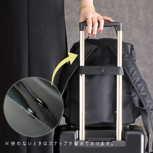美品　GracdeGrace｜きれいめナイロンリュック（高撥水　黒／ゴールド） リュック レディース 軽量 ナイロン 撥水 大容量 おしゃれ 大人