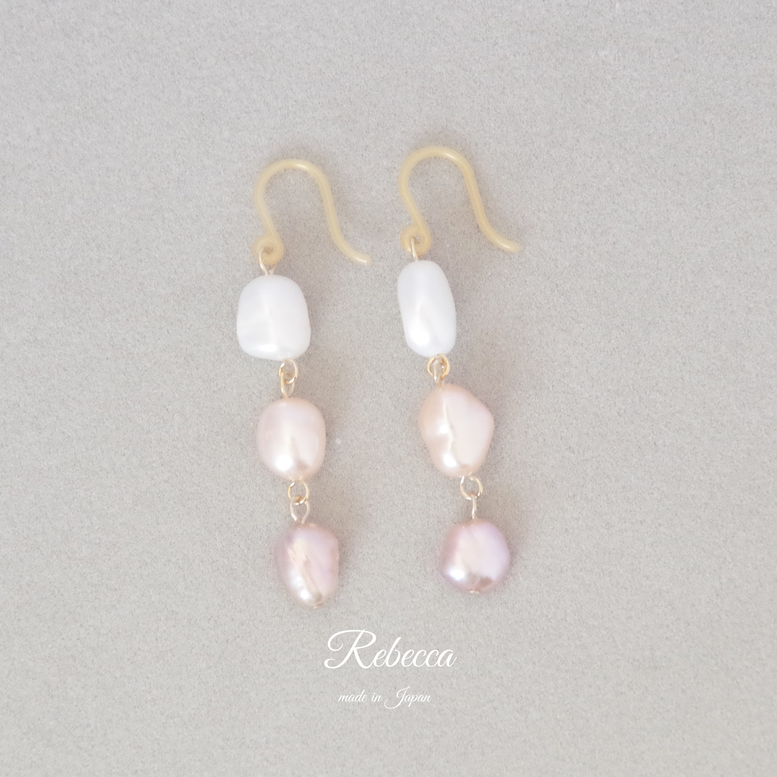 イヤリング 淡水パール ピンク 日本製 30代 40代 50代 : Accessory