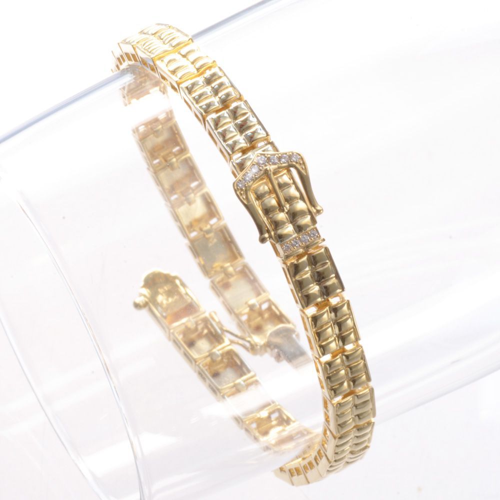 ブレスレット メンズ 18金 K18WG ダイヤモンド 19.5cm ホワイト