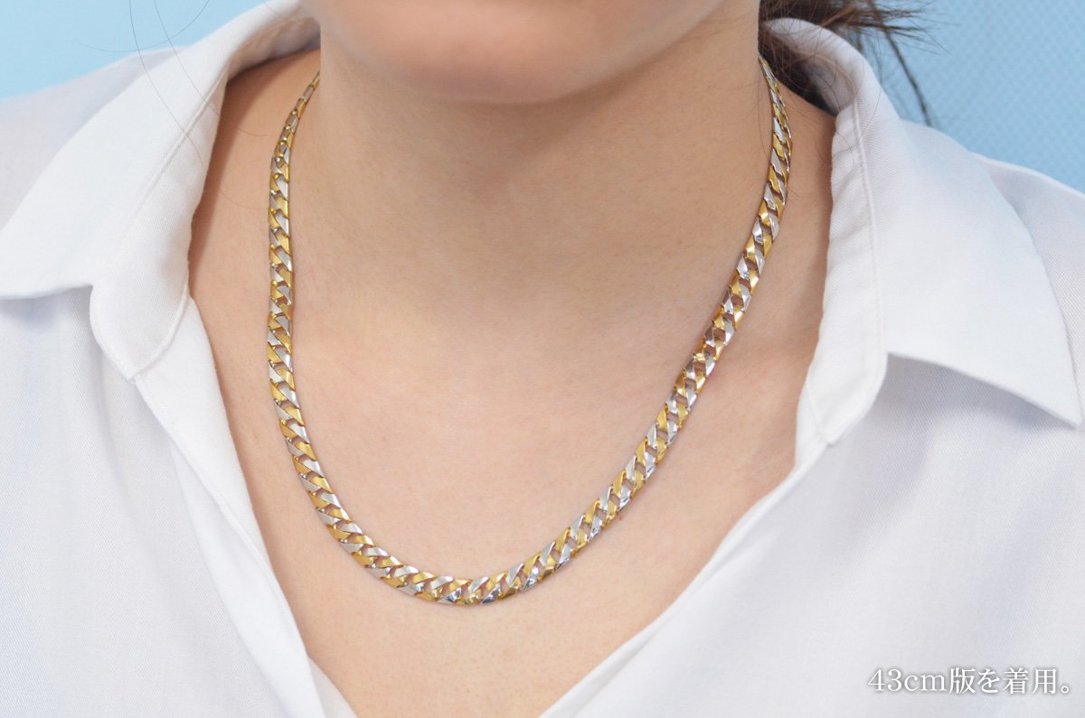 喜平 ネックレス 24金 純金 K24 純プラチナ Pt999 コンビ 50cm 片面