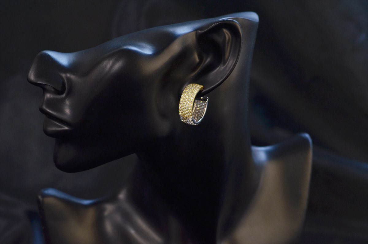 フープピアス K18 18金 ゴールド プラチナ リバーシブル ダイヤモンド 
