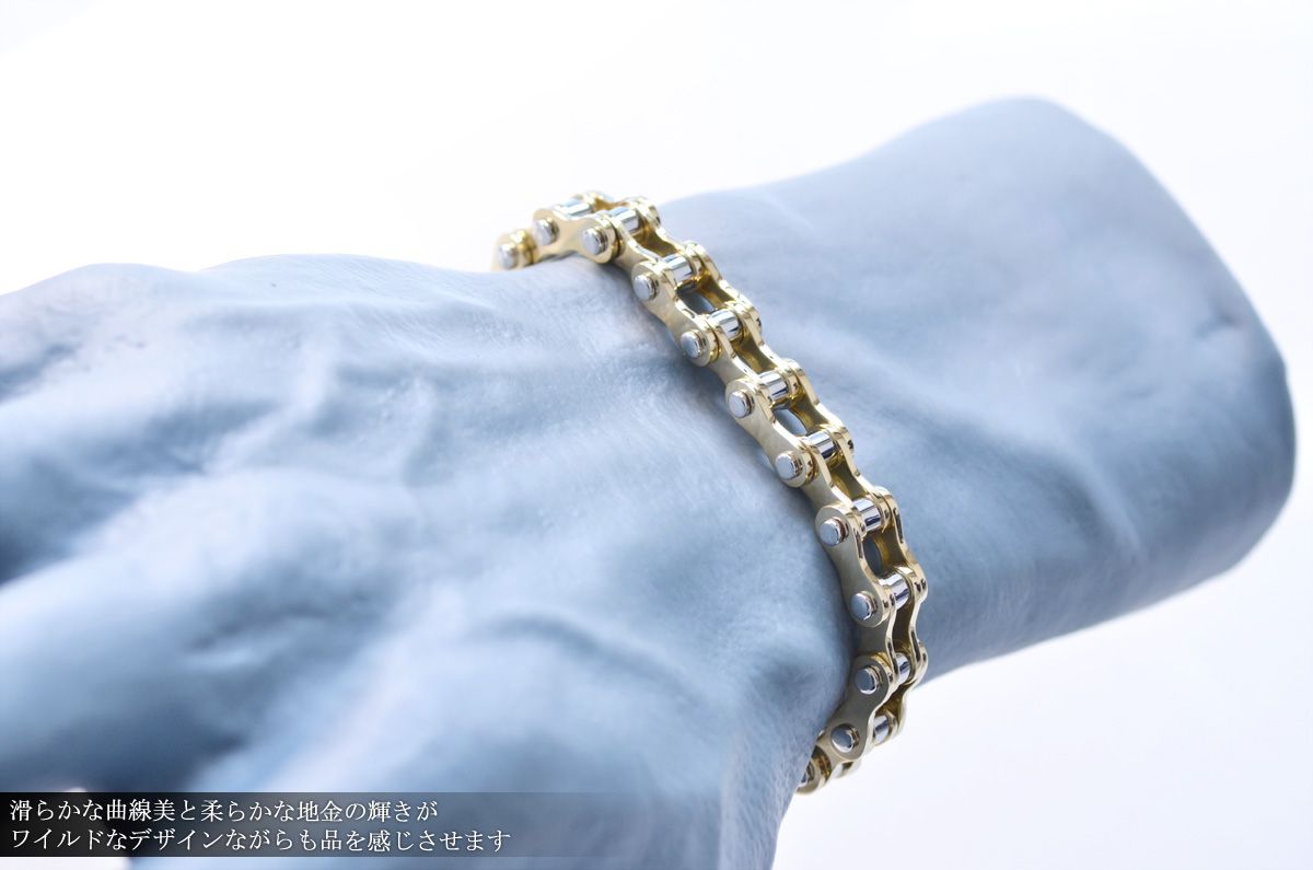 ブレスレット メンズ K18 18金 18k プラチナ コンビ メンズ