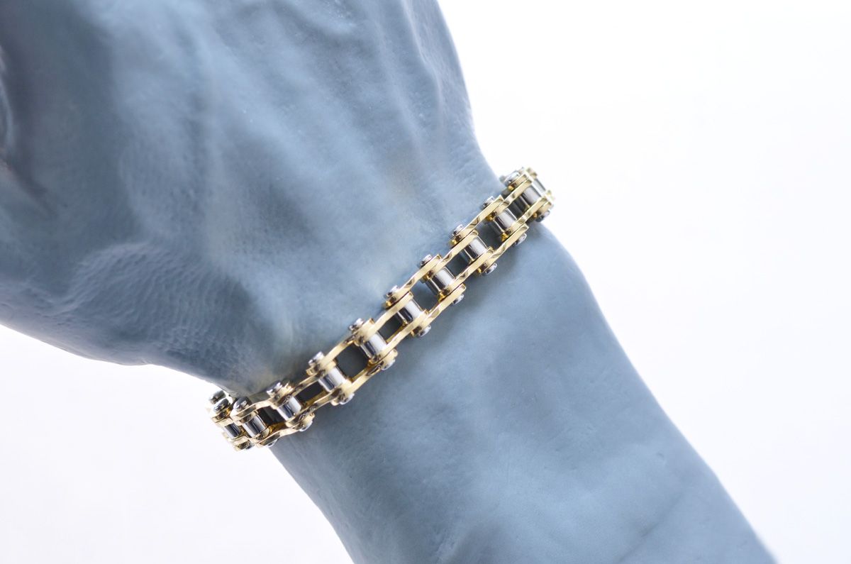 ブレスレット メンズ K18 18金 プラチナ コンビ メンズブレスレット  