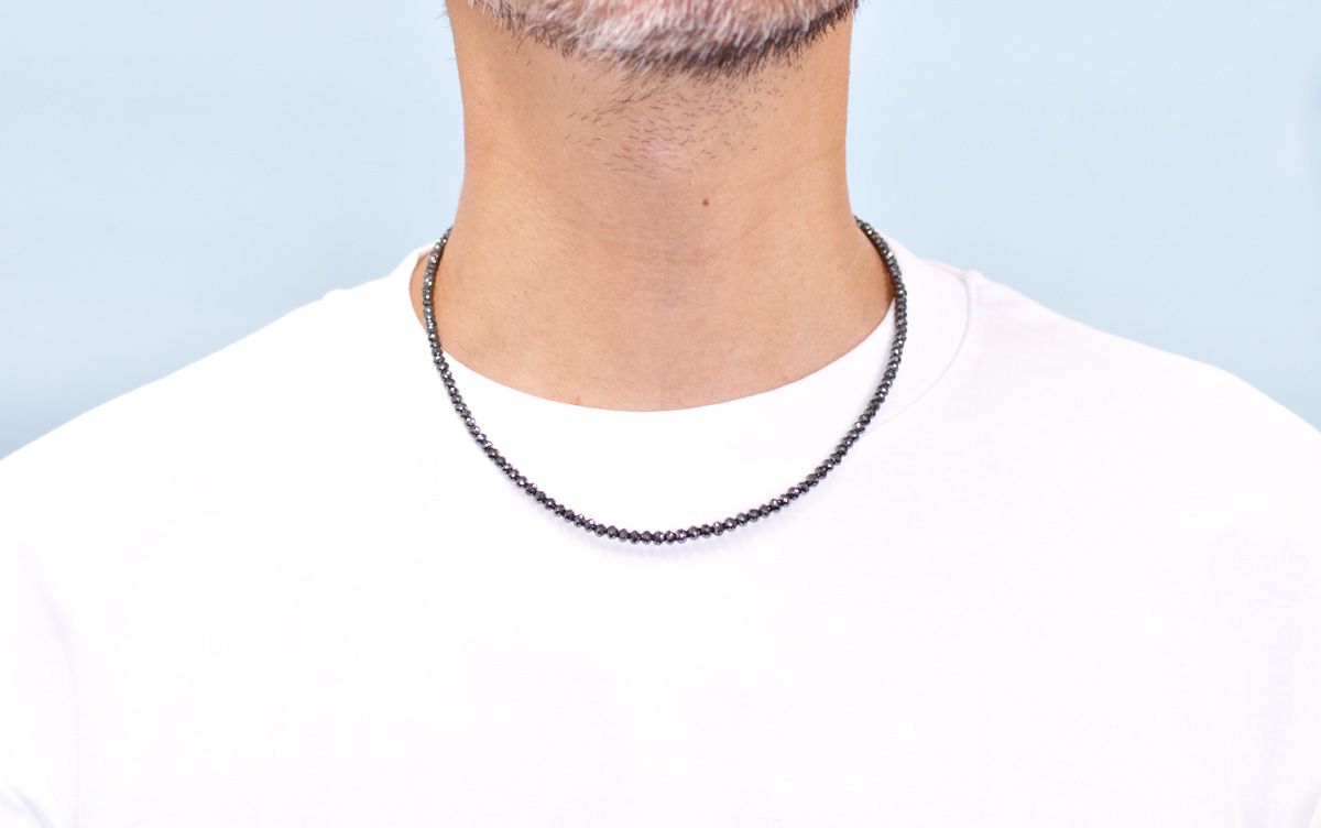 18Kブラックダイヤモンド 45cm 推定50〜77カラット 15.4グラム 18Kブラックダイヤモンド 45cm 推定50〜77カラット 15.4グラム