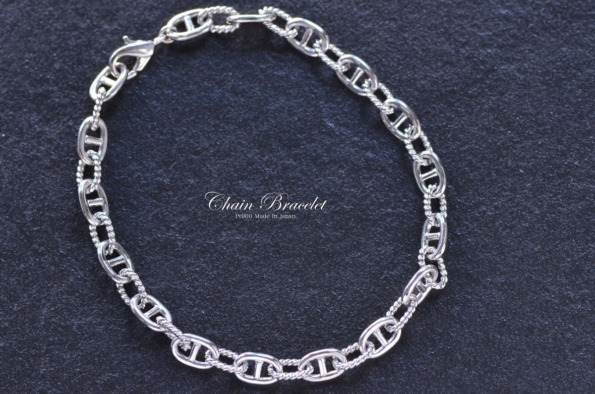 ブレスレット メンズ プラチナ Pt900 20cm 地金 チェーンブレスレット