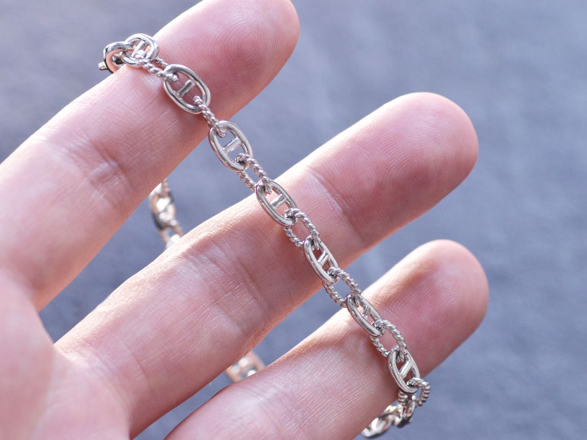 ＠さとしPt900 プラチナ ブレスレット アンカーチェーン 17,3cm Pt900 チェーン ブレスレット プラチナ プレゼントに|ギフト専門通販
