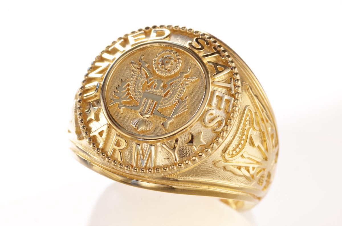 BF限定クーポン】指輪 メンズ 18金 K18 18k ミリタリーリング アメリカ