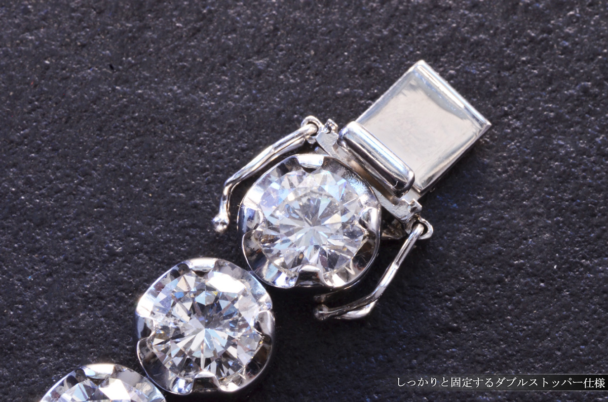 大粒 ダイヤモンド 20ct ブレスレット プラチナ テニスブレスレット 4