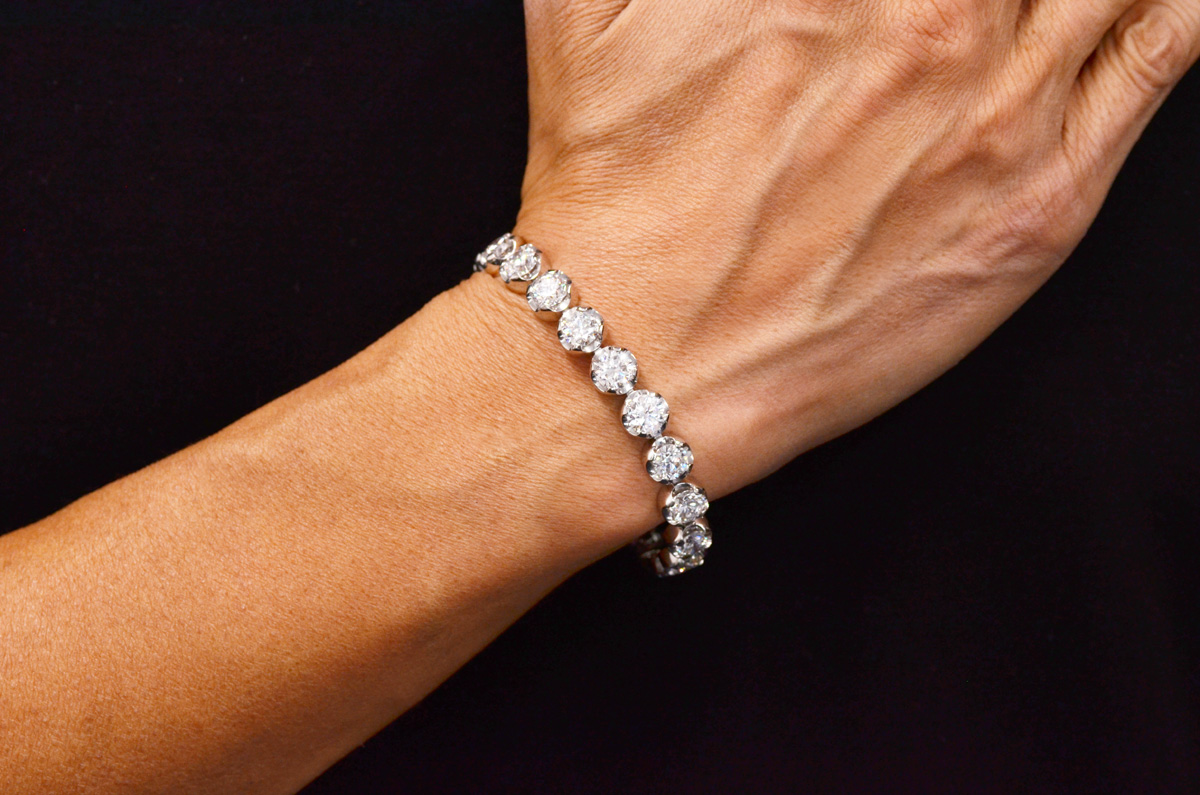 大粒 ダイヤモンド 20ct ブレスレット プラチナ テニスブレスレット 4