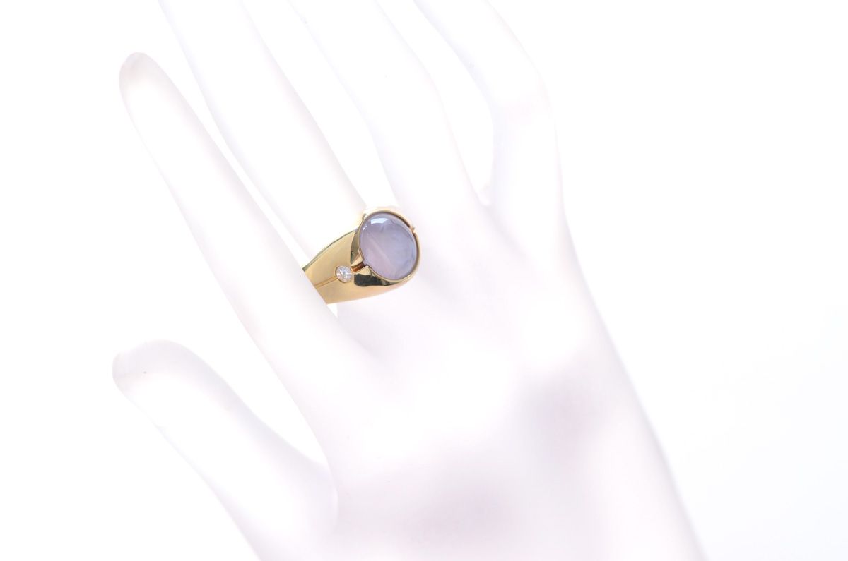 こ*ぴ様 18K 金のスターサファイアリング 約3ｇ 指輪 メンズリング 18金 K18 18k ゴールド スターサファイア