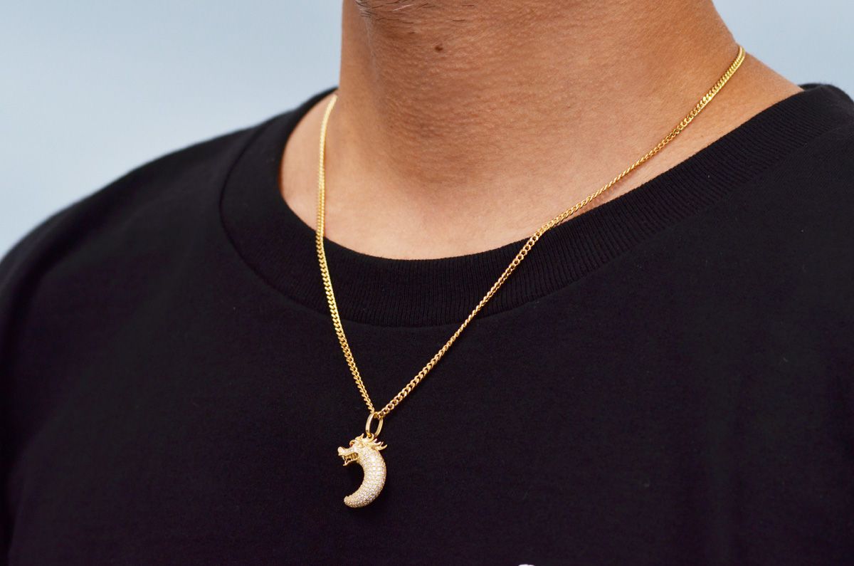 ペンダントトップ メンズ 18金 K18 18K ドラゴン 龍 ダイヤモンド