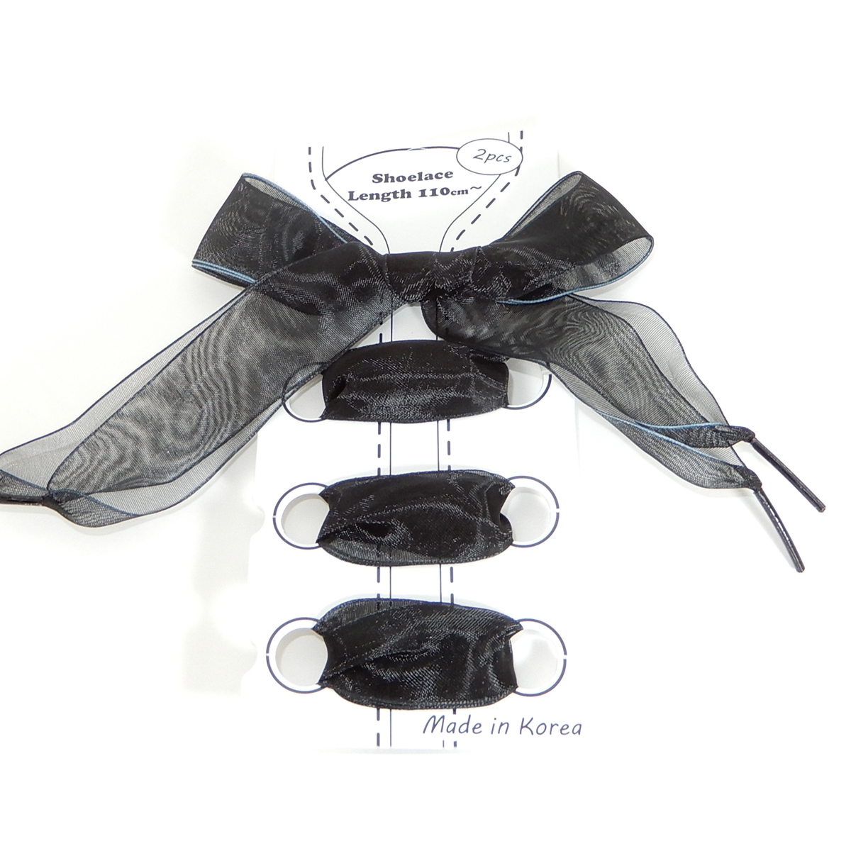 レディース スニーカー 靴ひも 靴紐 シューレース オーガンジー 幅広