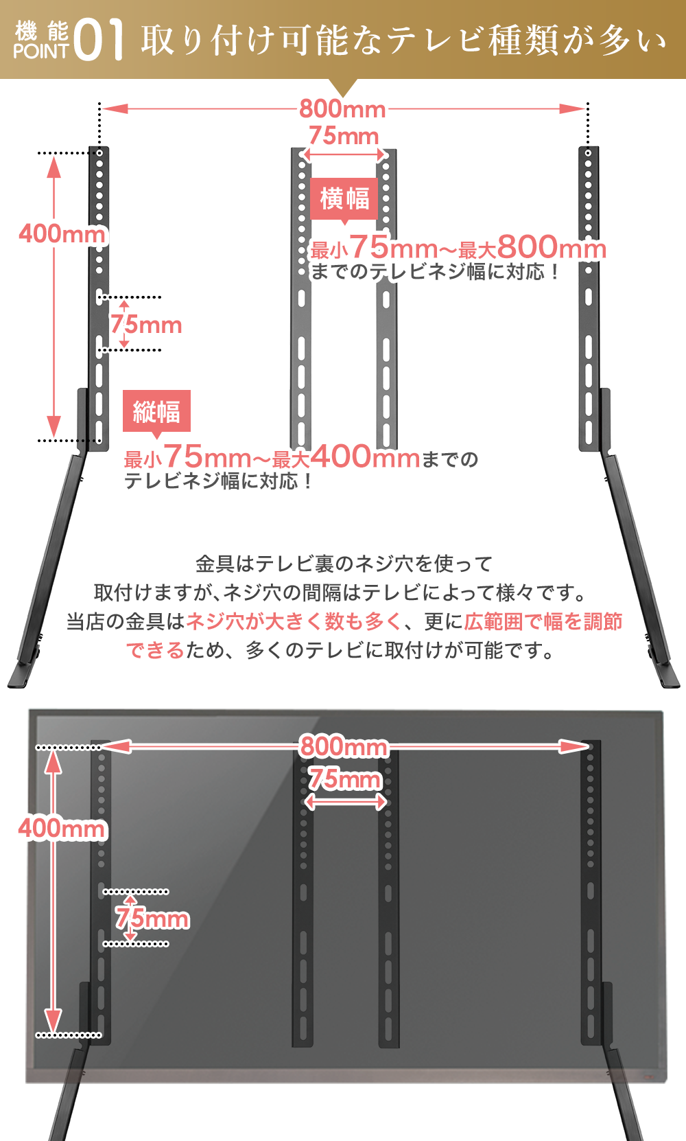 取付け可能テレビ