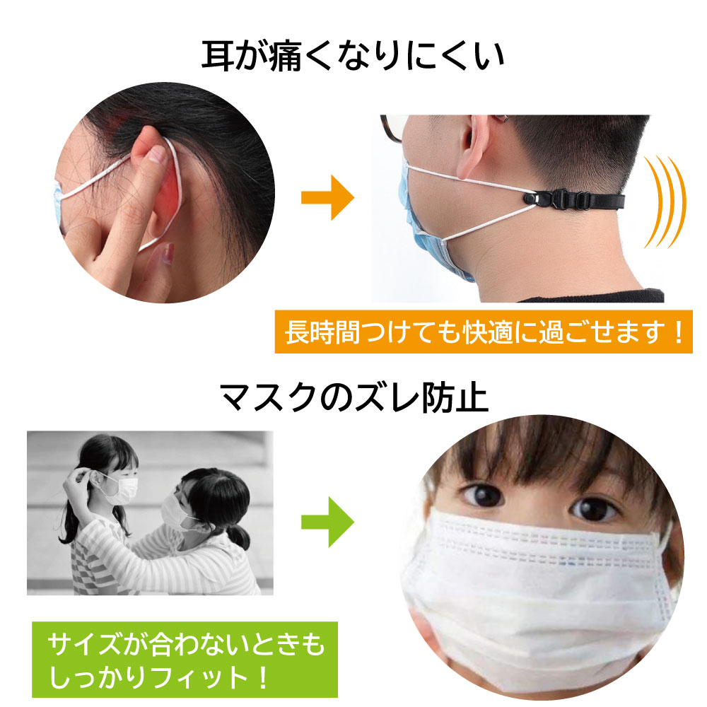 マスクバンド 耳が痛くならない 4本セット マスクフック フックバンド 補助 マスク用 痛さ軽減 調整可能 簡単装着 関連画像4