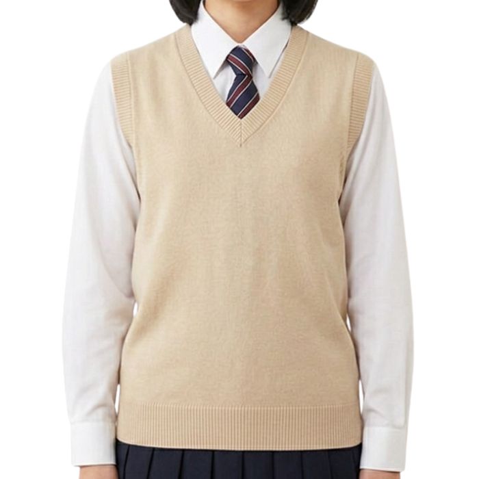 綿100％ ベスト ニット Vネック スクール 中厚 男女兼用 制服 学生