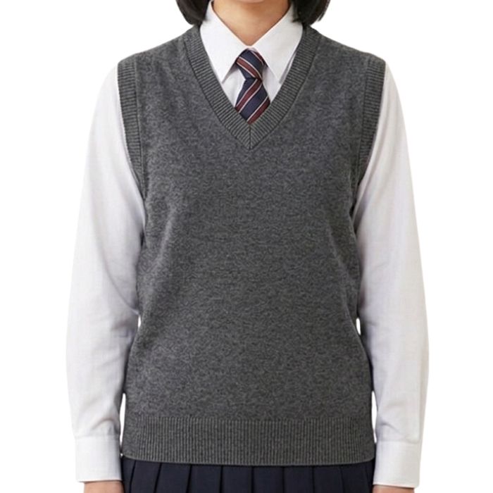 綿100％ ベスト ニット Vネック スクール 中厚 男女兼用 制服 学生