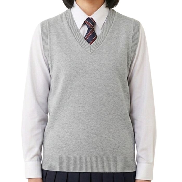 綿100％ ベスト ニット Vネック スクール 中厚 男女兼用 制服 学生