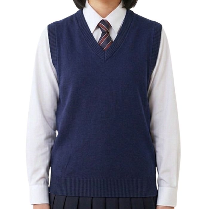 綿100％ ベスト ニット Vネック スクール 中厚 男女兼用 制服 学生