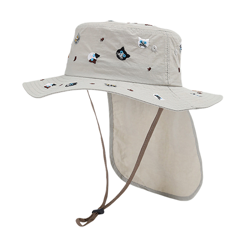 キッズ 帽子 女の子 男の子 日よけ たれ付き 紐付き 紐 UV ハット 撥水 可愛い おしゃれ 紫外線 カット アウトドア 水着 プール 50cm 52cm 幼稚園 小学生 爆買 |  | 03