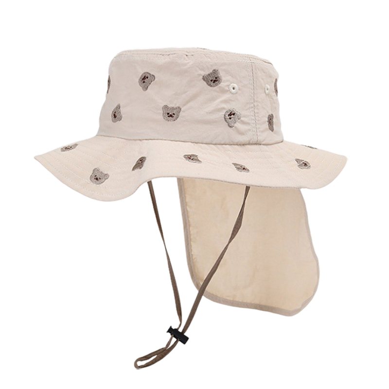 キッズ 帽子 女の子 男の子 日よけ たれ付き 紐付き 紐 UV ハット 撥水 可愛い おしゃれ 紫外線 カット アウトドア 水着 プール 50cm 52cm 幼稚園 小学生 爆買 |  | 05