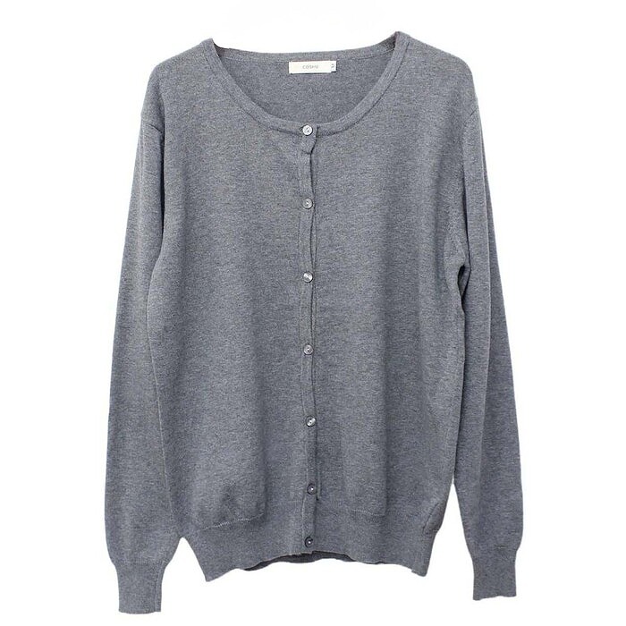 Uネック カーディガン 綿100％ ラウンド 無地 ニット カーデ レディース コットン 長袖 羽織り 大きいサイズ オールシーズン オフィス カジュアル 爆買 |  | 03