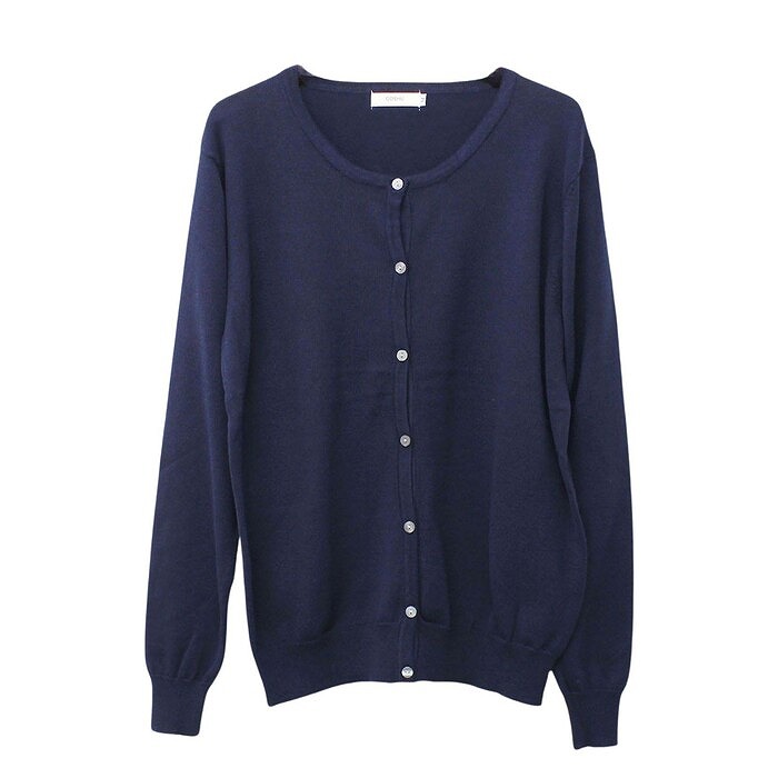 Uネック カーディガン 綿100％ ラウンド 無地 ニット カーデ レディース コットン 長袖 羽織り 大きいサイズ オールシーズン オフィス カジュアル 爆買 |  | 02