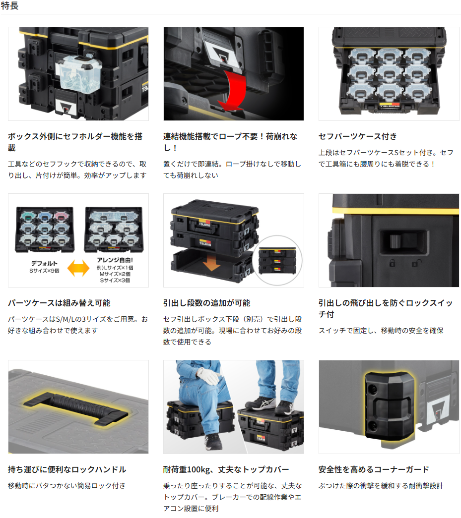 Tajima（タジマ） セフ引出しボックス2段セット TB-HBOX2 工具入れ