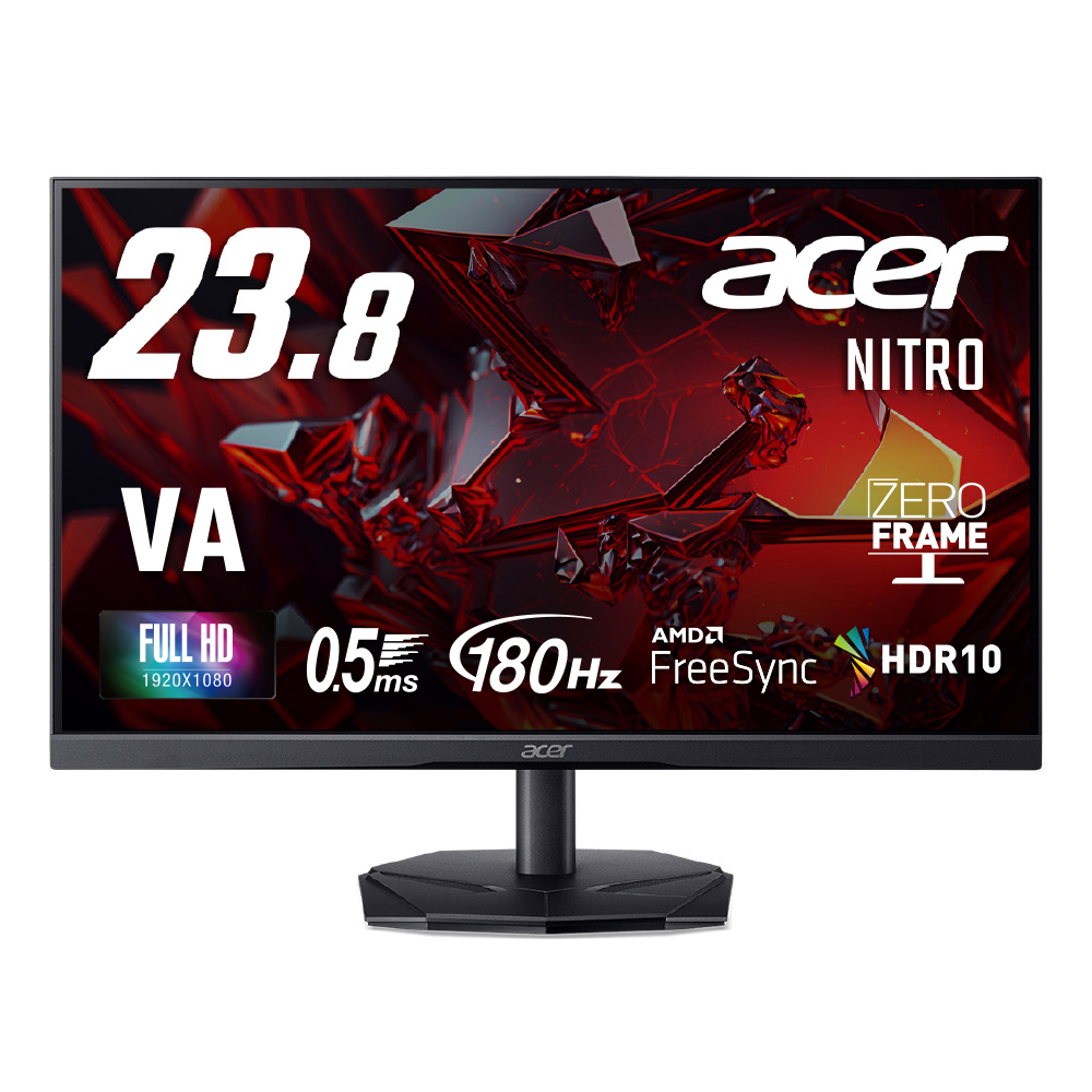 acer 180Hz対応 23.8インチ ゲーミングモニター acer Acer ゲーミングモニター 23.8インチ VA フルHD 非光沢