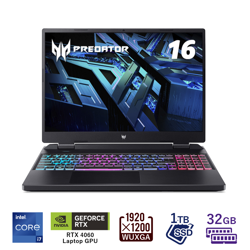 Acer Predator Helios Neo 16 PHN16-71-N73Z46 Windows 11 Intel Core i7 RTX  4060 Laptop GPU 32GBメモリー 1TB SSD 16.0インチ : 4515777569866 : Acer Direct - 通販  - Yahoo!ショッピング