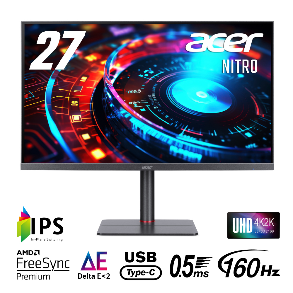 Acer ゲーミングモニター Nitro 27インチ 4K UHD IPS 非光沢 160Hz 0.5ms DeltaE<2 USB Type-C  65W給電 XV275KVymipruzx : 4515777571722 : Acer Direct - 通販 - Yahoo!ショッピング